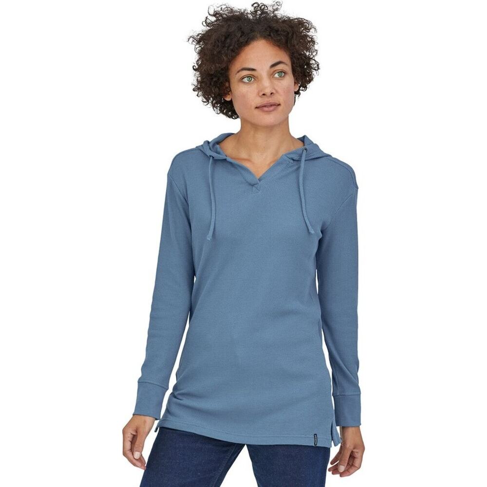 Patagonia Organic Cotton Waffle Tunic Pullover Hoodie Dusty Blue Size Small